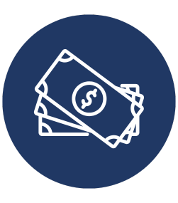 Decorative icon of cash.